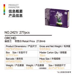 WANGE LIGAO Dr.Luck 2421 Xếp hình lắp ráp ghép mô hình Cây chậu cây lan ouxiang