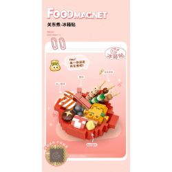 WANGE LIGAO Dr.Luck 8871 Xếp hình lắp ráp ghép mô hình Nhãn dán tủ lạnh thực phẩm: Nhãn dán tủ lạnh luộc Kanto