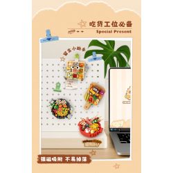 WANGE LIGAO Dr.Luck 8871 Xếp hình lắp ráp ghép mô hình Nhãn dán tủ lạnh thực phẩm: Nhãn dán tủ lạnh luộc Kanto