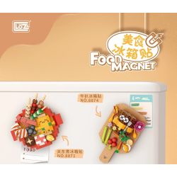 WANGE LIGAO Dr.Luck 8871 Xếp hình lắp ráp ghép mô hình Nhãn dán tủ lạnh thực phẩm: Nhãn dán tủ lạnh luộc Kanto