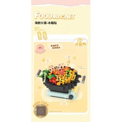 WANGE LIGAO Dr.Luck 8872 Xếp hình lắp ráp ghép mô hình Nhãn dán tủ lạnh thực phẩm: nhãn dán tủ lạnh hotpot hải sản