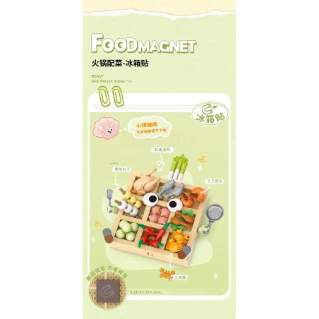 WANGE LIGAO Dr.Luck 8873 Xếp hình lắp ráp ghép mô hình Nhãn dán tủ lạnh thực phẩm