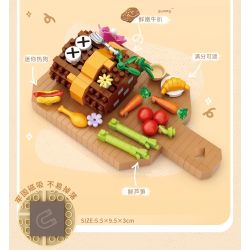 WANGE LIGAO Dr.Luck 8874 Xếp hình lắp ráp ghép mô hình Nhãn dán tủ lạnh thực phẩm: Nhãn dán tủ lạnh bít tết