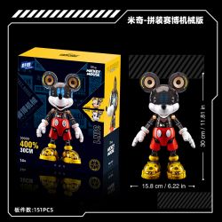Pleyerid M38-LS090 Xếp hình lắp ráp ghép mô hình Phiên bản cơ học mạng Disney Mickey 400%cộng với ba phong cách