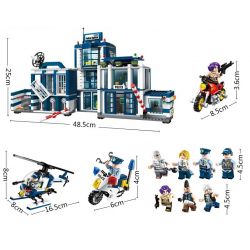 Enlighten 1918 Qman 1918 non  ĐỒN CẢNH SÁT bộ đồ chơi xếp lắp ráp ghép mô hình Police POLICE BATTLE FORCE 951 khối