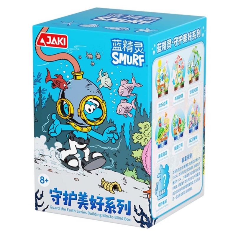 JAKI HK326 Xếp hình lắp ráp ghép mô hình Smurfs bảo vệ vẻ đẹp 7 Phong cách: Happy Consemble, Dancing With Butterfly, quan sát cây xanh, đi lang thang dưới biển, trục vớt hồ, bảo vệ san hô, bảo vệ vẻ đẹp