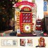 ZHEGAO 662050 Vintage Telephone Booth Xếp hình lắp ráp ghép mô hình Gian hàng điện thoại retro