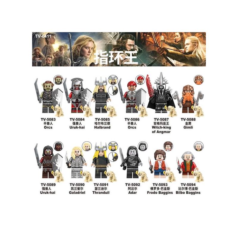 TV TV5083 TV TV5084 TV TV5085 TV TV5086 TV TV5088 TV TV5089 TV TV5092 TV TV5093 TV TV5094 TV TV5090 TV TV5091 TV TV5087 TV TV6411 Xếp hình lắp ráp ghép mô hình Chúa tể của những chiếc nhẫn 12 con số