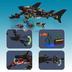 MouldKing 10183 Sea Shark Xếp hình lắp ráp ghép mô hình Cá mập biển sâu cá mập biển cá mập
