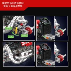 MouldKing 10188 STR 13 Formula One Engine Xếp hình lắp ráp ghép mô hình Động cơ đua công thức Honda