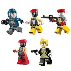 Enlighten 1917 Qman 1917 non  TRỰC THĂNG VŨ TRANG CỦA CƯỚP NGÂN HÀNG bộ đồ chơi xếp lắp ráp ghép mô hình Police POLICE BATTLE FORCE Cảnh Sát 654 khối