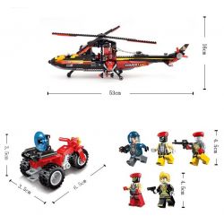 Enlighten 1917 Qman 1917 non  TRỰC THĂNG VŨ TRANG CỦA CƯỚP NGÂN HÀNG bộ đồ chơi xếp lắp ráp ghép mô hình Police POLICE BATTLE FORCE Cảnh Sát 654 khối