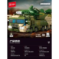 SEMBO 203250 Xếp hình lắp ráp ghép mô hình Dongfeng 17 Missile Xe 1: 105
