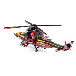 Enlighten 1917 Qman 1917 non  TRỰC THĂNG VŨ TRANG CỦA CƯỚP NGÂN HÀNG bộ đồ chơi xếp lắp ráp ghép mô hình Police POLICE BATTLE FORCE Cảnh Sát 654 khối