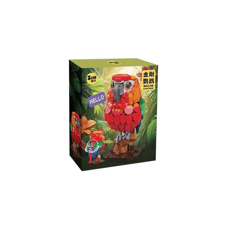 Zoin GK107 Macaw Xếp hình lắp ráp ghép mô hình Sáng tạo không giới hạn: Một Macaw có thể học nói để nói