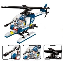 Enlighten 1916 Qman 1916 non  ĐỒN CẢNH SÁT ĐƯỜNG THỦY bộ đồ chơi xếp lắp ráp ghép mô hình Police POLICE BATTLE FORCE 565 khối