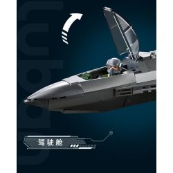 Sluban M38-B1587 J-50S Xếp hình lắp ráp ghép mô hình Khu vực chơi mô hình: Máy bay chiến đấu tàng hình thế hệ thứ sáu của J-50s 1:44