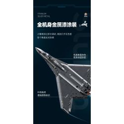 Sluban M38-B1587 J-50S Xếp hình lắp ráp ghép mô hình Khu vực chơi mô hình: Máy bay chiến đấu tàng hình thế hệ thứ sáu của J-50s 1:44