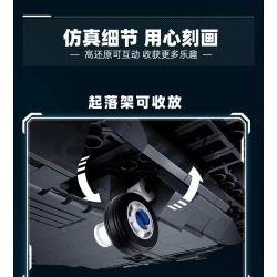 Sluban M38-B1587 J-50S Xếp hình lắp ráp ghép mô hình Khu vực chơi mô hình: Máy bay chiến đấu tàng hình thế hệ thứ sáu của J-50s 1:44