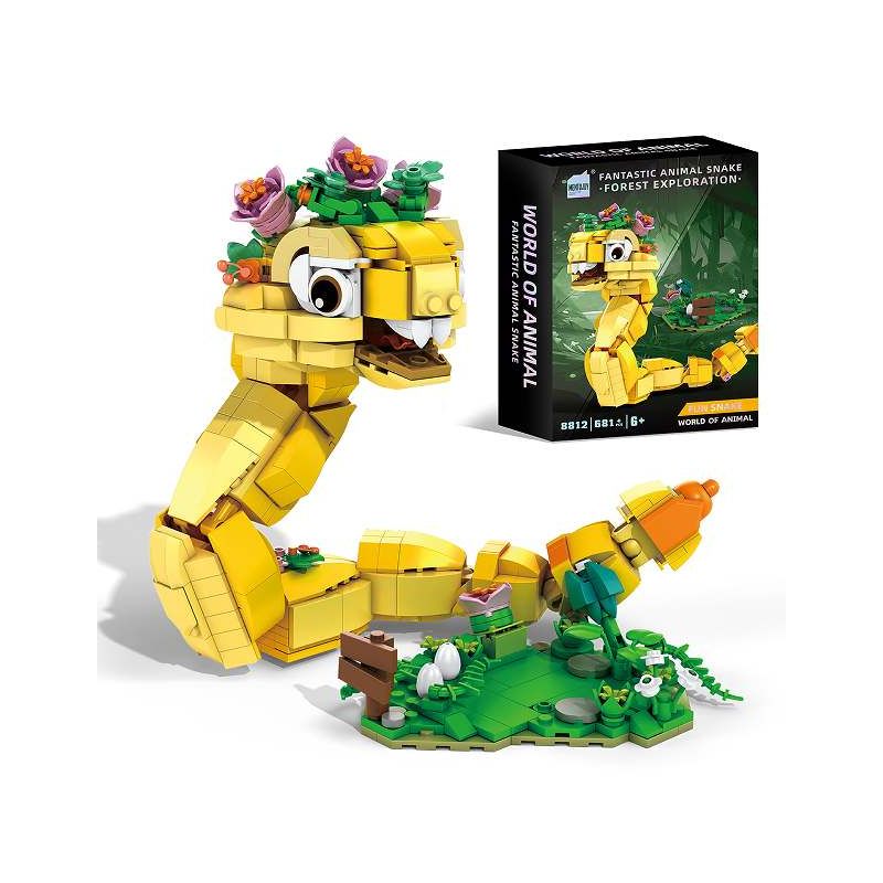 Mentojoy 8812 Fantastic Animal Snake Xếp hình lắp ráp ghép mô hình Rắn động vật tuyệt vời