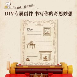 Pantasy 86917 Peanuts Xếp hình lắp ráp ghép mô hình máy đánh chữ snoopy