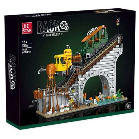 JIESTAR 59164 Rack Railway Xếp hình lắp ráp ghép mô hình giá đường sắt