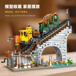 JIESTAR 59164 Rack Railway Xếp hình lắp ráp ghép mô hình giá đường sắt