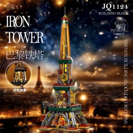 Jiqi JQ1124 Iron Tower Xếp hình lắp ráp ghép mô hình Steampunk: Tháp Eiffel