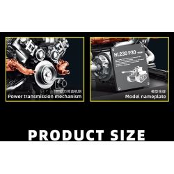 12GO 95008 Xếp hình lắp ráp ghép mô hình động cơ xe tăng hổ