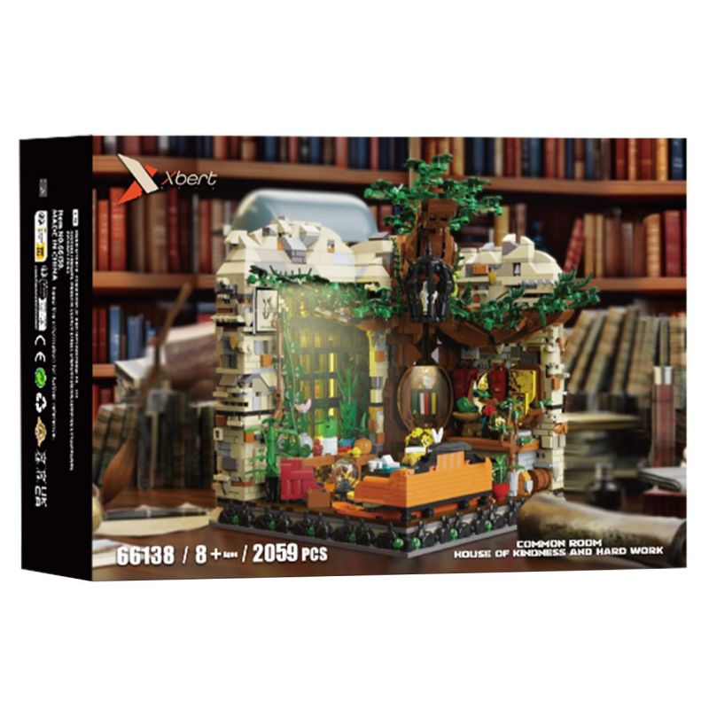Xbert 66138 Xếp hình lắp ráp ghép mô hình Phòng sinh hoạt chung của Nhà Hufflepuff