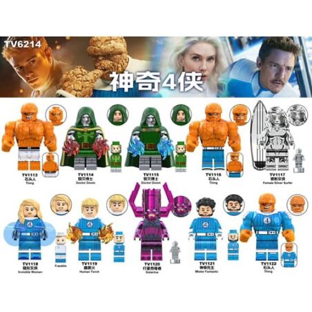 TV TV6214 TV TV1113 TV TV1114 TV TV1115 TV TV1116 TV TV1117 TV TV1118 TV TV1119 TV TV1120 TV TV1121 TV TV1122 The Fantastic Four Xếp hình lắp ráp ghép mô hình Fantastic Four Minifigures 10 loại