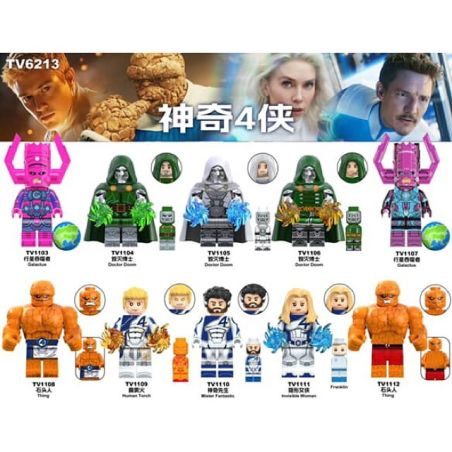 TV TV1103 TV TV6213 TV TV1104 TV TV1105 TV TV1106 TV TV1107 TV TV1109 TV TV1108 TV TV1110 TV TV1112 TV TV1111 The Fantastic Four Xếp hình lắp ráp ghép mô hình Fantastic Four Minifigures 10 loại