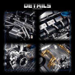 EIKEE Y15002 Engi Piston V8 Engine Xếp hình lắp ráp ghép mô hình siêu động cơ V8