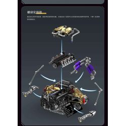 EIKEE Y15004 EIKEE Y15005 V12 ENGINE Xếp hình lắp ráp ghép mô hình Động cơ V12