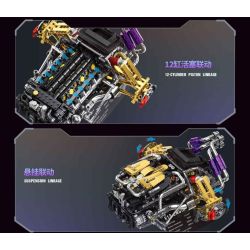 EIKEE Y15004 EIKEE Y15005 V12 ENGINE Xếp hình lắp ráp ghép mô hình Động cơ V12