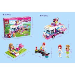 Enlighten 2004 Qman 2004 non  CUỘC DÃ NGOẠI BẰNG XE BUÝT bộ đồ chơi xếp lắp ráp ghép mô hình  CHERRY OUTING TRIP BUS Các Bạn Gái 319 khối