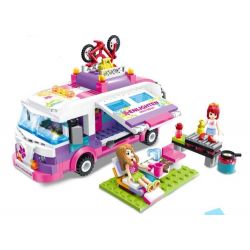 Enlighten 2004 Qman 2004 non  CUỘC DÃ NGOẠI BẰNG XE BUÝT bộ đồ chơi xếp lắp ráp ghép mô hình  CHERRY OUTING TRIP BUS Các Bạn Gái 319 khối