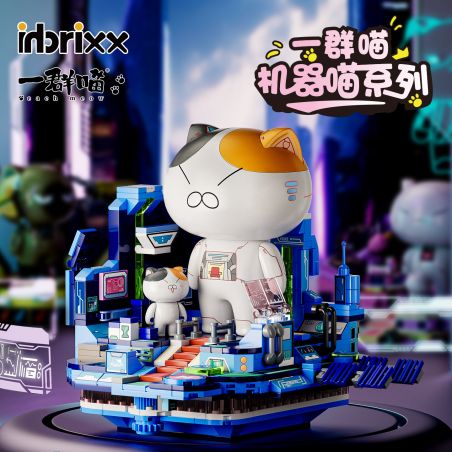 inbrixx 885015 Xếp hình lắp ráp ghép mô hình Một nhóm mèo robot: mèo robot của Hanamaki