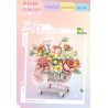 LOZ 4124 Xếp hình lắp ráp ghép mô hình Xe Đẩy Hoa Quà Tặng Màu Hồng Lãng Mạn