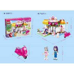 Enlighten 2003 Qman 2003 non  QUÁN CAFE CỦA ABBY bộ đồ chơi xếp lắp ráp ghép mô hình  CHERRY ABBY'S CAFE Các Bạn Gái 277 khối