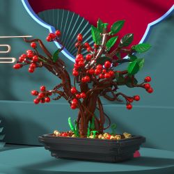 BaKa Technology 33822 Xếp hình lắp ráp ghép mô hình Chậu cây ngọc rồng lửa