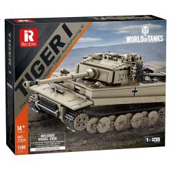 Reobrix 77031 Tiger Ⅰ Xếp hình lắp ráp ghép mô hình Thế giới xe tăng: Xe tăng hạng nặng Tiger 1:28
