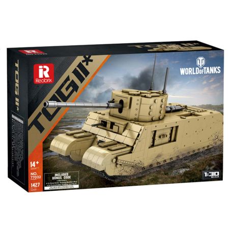 Reobrix 77032 Tiger Ⅰ Xếp hình lắp ráp ghép mô hình World of Tanks: Xe tăng hạng nặng TOG2 của Anh 1:30