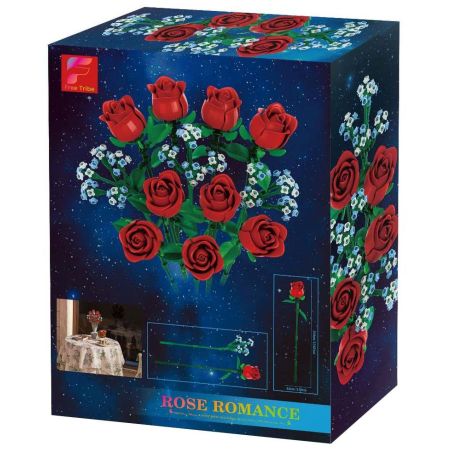 Free Tribe 11003 Rose Romance Xếp hình lắp ráp ghép mô hình bó hoa hồng