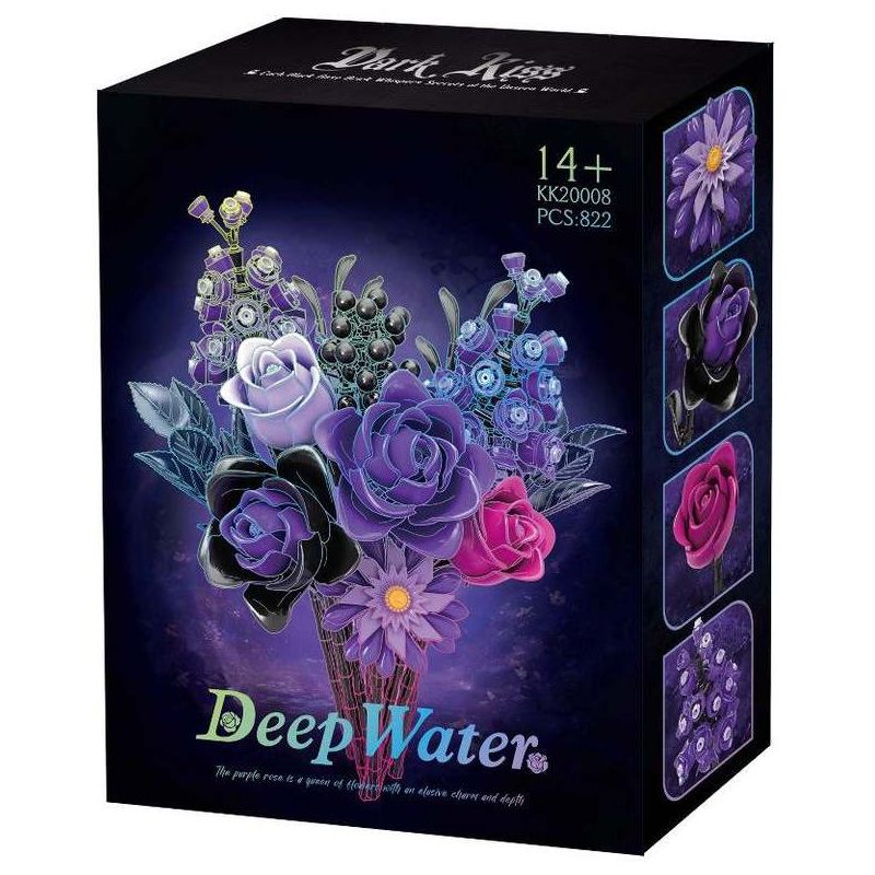 No license KK20008 Deep Water Xếp hình lắp ráp ghép mô hình Lời thì thầm hoa hồng tím