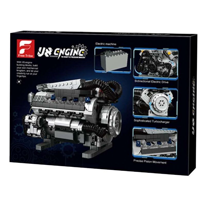 Free Tribe 36303 V8 Engine Xếp hình lắp ráp ghép mô hình Động cơ V8