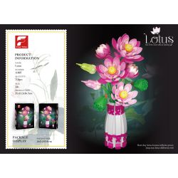 Free Tribe 11007 Lotus Xếp hình lắp ráp ghép mô hình hoa sen