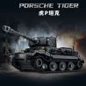 Le Yi 66093 Porsche Tiger Xếp hình lắp ráp ghép mô hình Xe tăng Tiger P