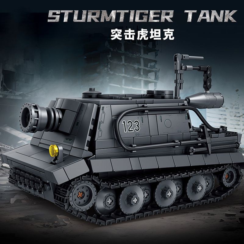 Le Yi 66095 SturmTiger Tiger Xếp hình lắp ráp ghép mô hình xe tăng hổ tấn công
