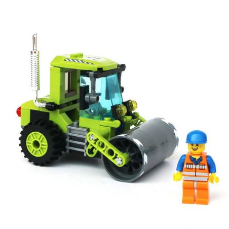 Enlighten 1104 Qman 1104 non  XE LU bộ đồ chơi xếp lắp ráp ghép mô hình City ROAD ROLLER Thành Phố 102 khối